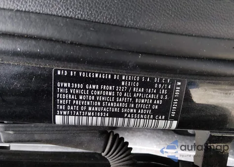 2015 Volkswagen Beetle 1.8T Fleet Edition from USA, damaged, VIN 3VWF17AT3FM616934